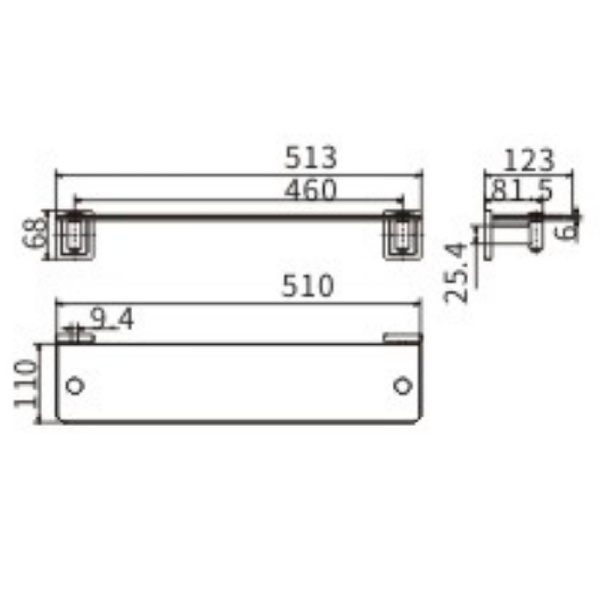 Стеклянная полка CeramaLux Gamma 12311 Хром