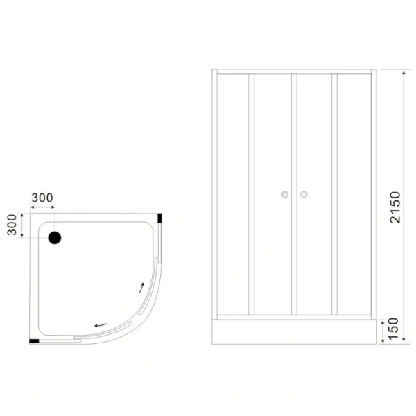 душевая кабина black & white galaxy g8503 90*90*215