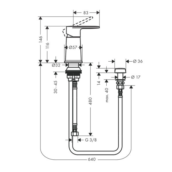hansgrohe hansgrohe vernis blend смеситель для биде, цвет: хром