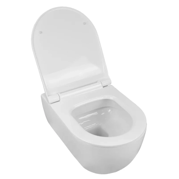 унитаз azario ferio 87565 подвесной, безободковый, с сиденьем микролифт, 54.5x36x33 см, белый