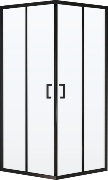 душевой уголок rgw passage pa-030b 90x90 см, профиль черный, стекло матовое
