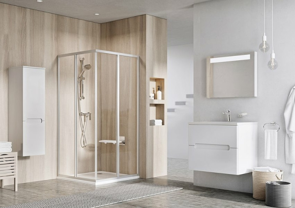 душевая дверь ravak supernova srv2-80 195 s 14v40uo2z1 профиль сатин, стекло прозрачное