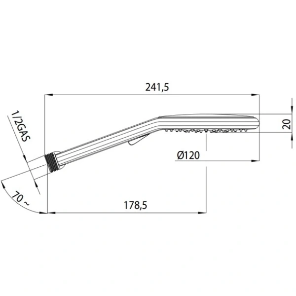 ручной душ 120 мм, 1 режим bossini agua life b00176.030