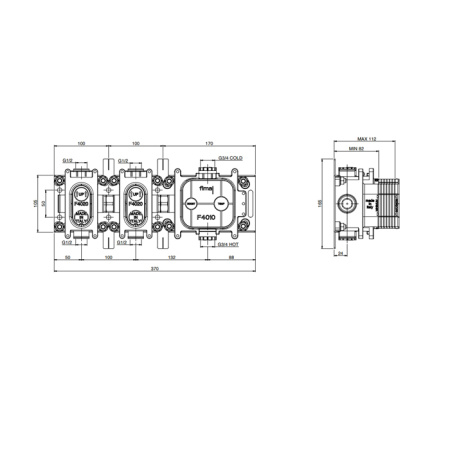 внутренняя часть смесителя fima carlo frattini switch f5932 для ванны, цвет хром
