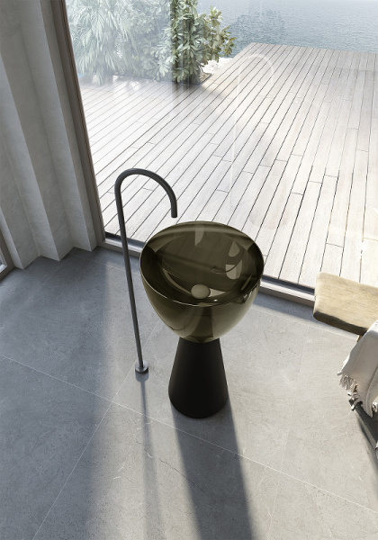 раковина напольная 45x45 см abber kristall at2703black-vesuvian