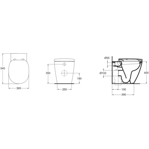 унитаз приставной ideal standard connect e803401