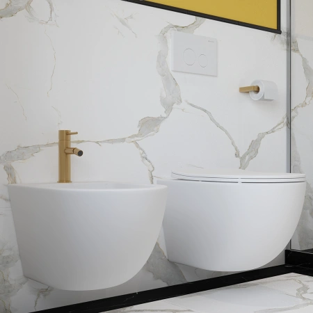 биде aqueduto ovo ovo0320 подвесное, 52.5х36.5 см, белый матовый