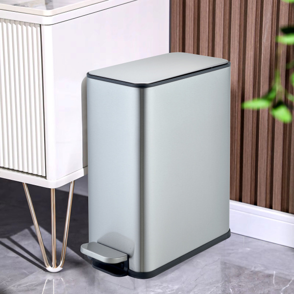 Мусорное ведро Weltwasser WW Paolo MT 15L с педалью, хром матовый