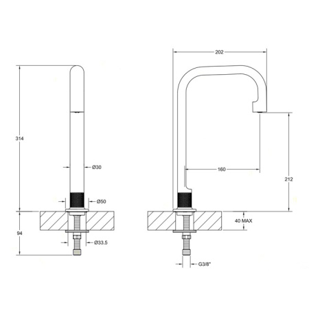 излив gessi inciso 58095#299 для раковины, 16 см, цвет nero xl