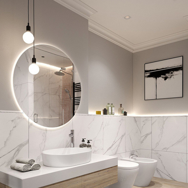 laufen laufen frame 25 зеркало 55см., подвесное, круглое, с led-подсветкой