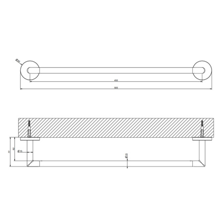 gessi gessi tondo полотенцедержатель, 45 см, цвет: хром