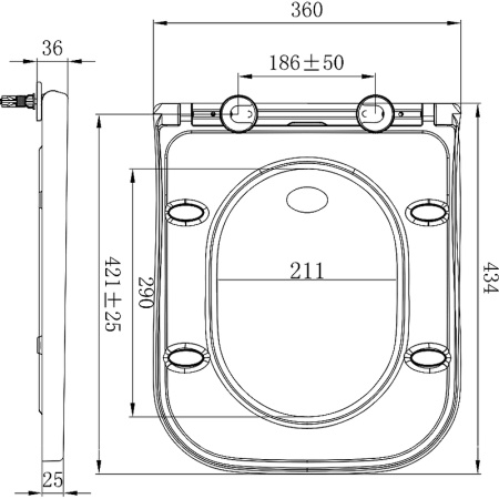 сиденье для унитаза allen brau infinity 4.21010.20 soft-close, дюропласт, цвет белый