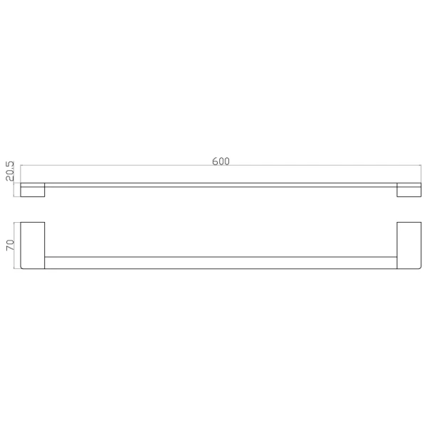 Полотенцедержатель Wonzon & Woghand Eclipse WW-9112-BL 60 см, черный матовый