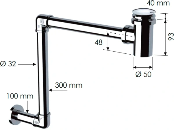 комплект remer 985 32 мм, бутылочный, хром