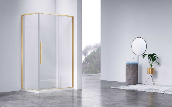 душевой уголок vincea slim-n 140×90 vsr-4sn9014clg профиль брашированное золото, стекло прозрачное