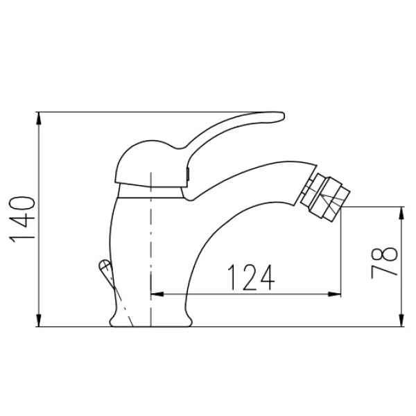 смеситель rav slezak labe l045.5kz для биде, с донным клапаном, золотой