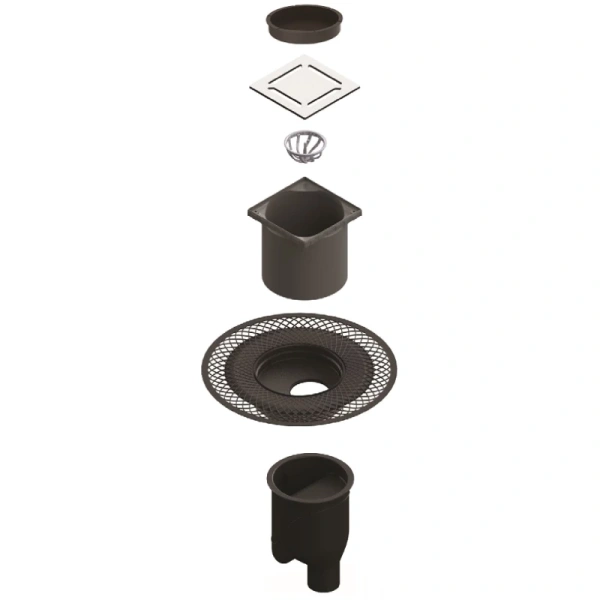 душевой трап berges platz norma 150x150 091059 с решеткой хром