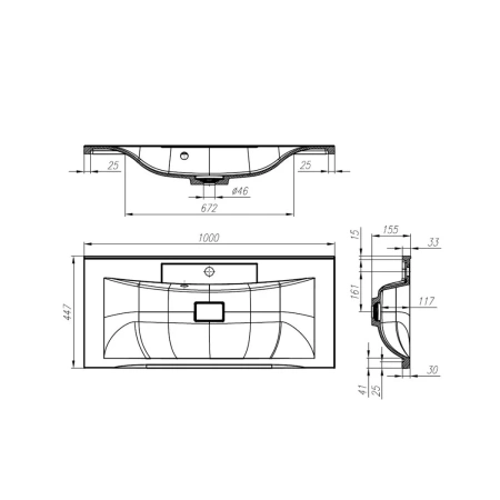 раковина полувстраиваемая belbagno 100 bb1000/445-lv-mr-pr белая