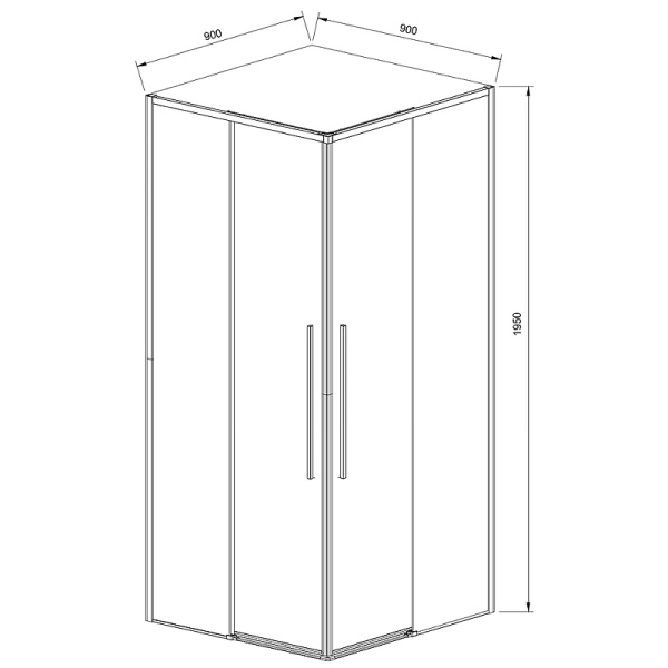 душевой уголок vincea slim-n 90×90 vss-4sn900cgb профиль черный, стекло тонированное