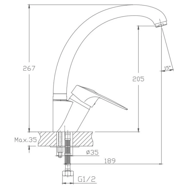 смеситель для кухни haiba hb4113 цвет хром