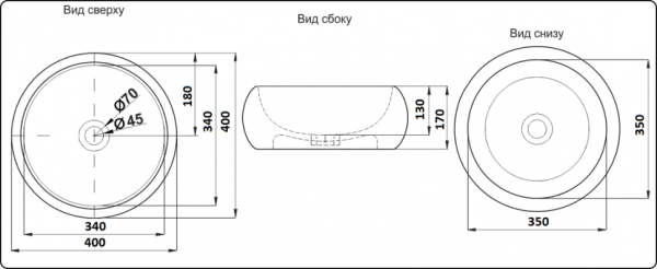 раковина накладная ceramalux c1062