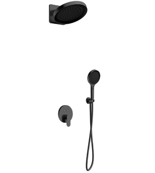 душевая система aquame арт.aqm8402gm, внутренняя часть в комплекте, со смесителем, цвет матовый серый.