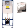 Инсталляция beWash BW74 K500RZVP0100PK000000 для унитаза, с клавишей смыва хром глянцевый