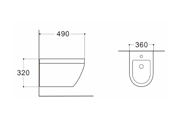биде aquatek лея aq1099-00 подвесное, белое