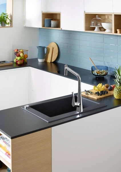 смеситель для кухни hansgrohe metris m71 73806000, хром