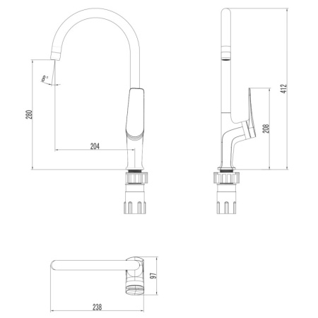 смеситель для кухни lemark bronx lm3705blr