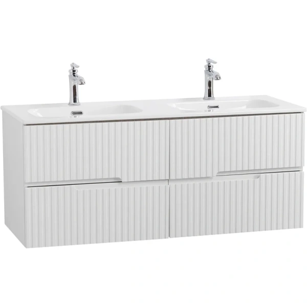 тумба под раковину cezares duet-n 120 duet-n-1200-4c-so-2-bl подвесная bianco lucido