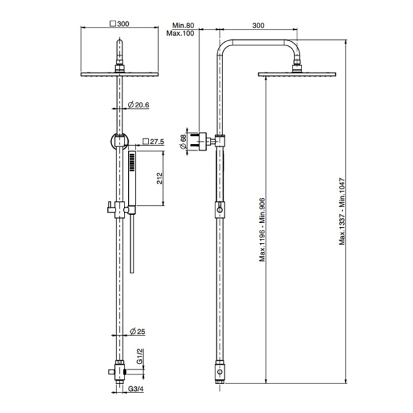 душевая система fima carlo frattini colonne doccia f2200lor, золото