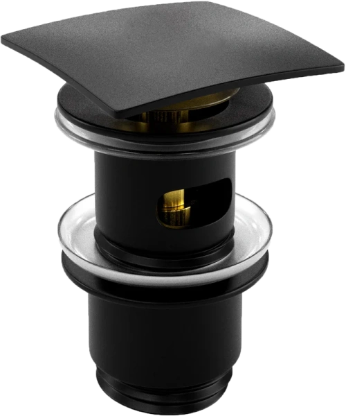 Донный клапан WasserKRAFT Abens A164 клик клак, черный матовый