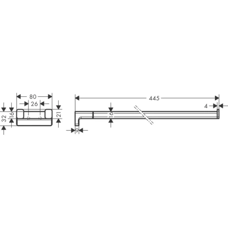 полотенцедержатель 44,5 см hansgrohe addstoris 41770670, черный матовый