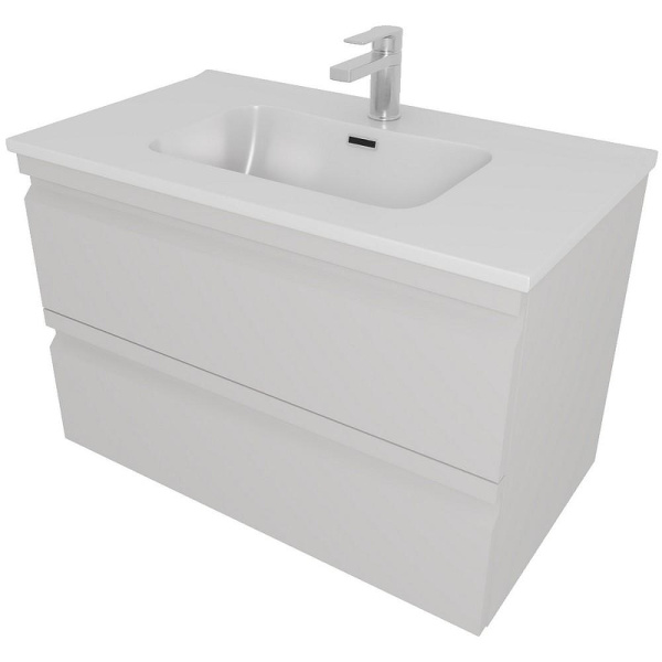 тумба с раковиной aquatek вега 80 aq77080-lg подвесная серый туман