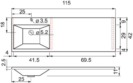 раковина над стиральной машиной цвет и стиль гриджио нф-00007082 115 l