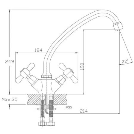 смеситель для кухни haiba hb4125 цвет хром