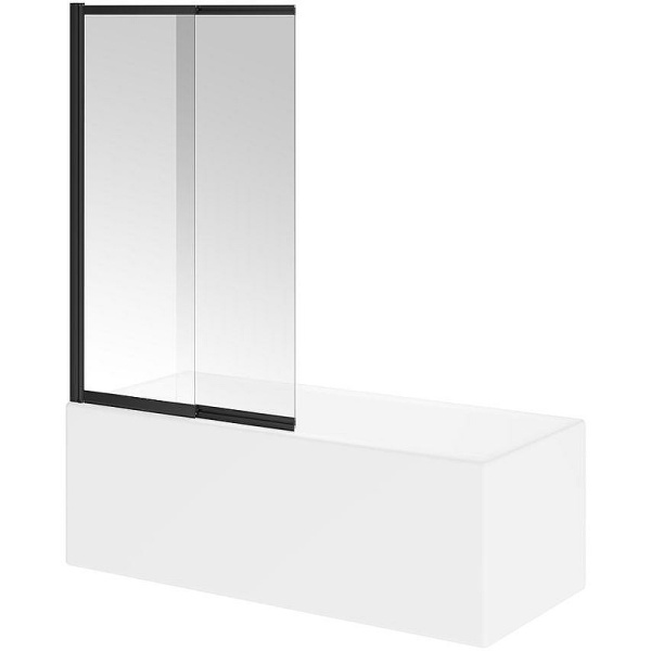 шторка на ванну kerama marazzi vetro 100 ve.100.bsd.blk.m профиль черный матовый, стекло прозрачное