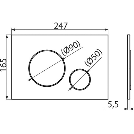 кнопка для инсталяции alcaplast thin m678 черный матовый