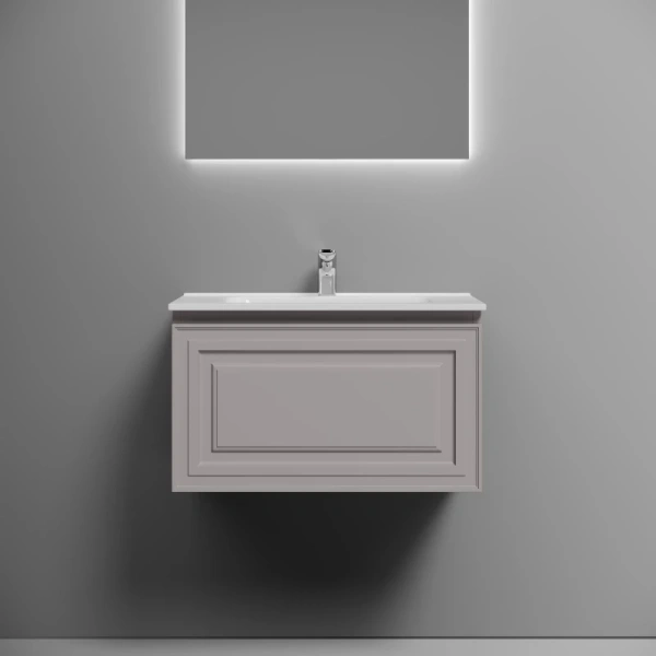 тумба под раковину sancos very vr70sm 69 см, подвесная, серый матовый