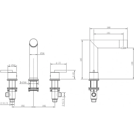 смеситель для раковины abber perfekte 316 af8a08bst нержавеющая сталь