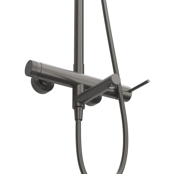 душевая система cezares relax relax-cvd-gm 230 мм, со смесителем, оружейная сталь