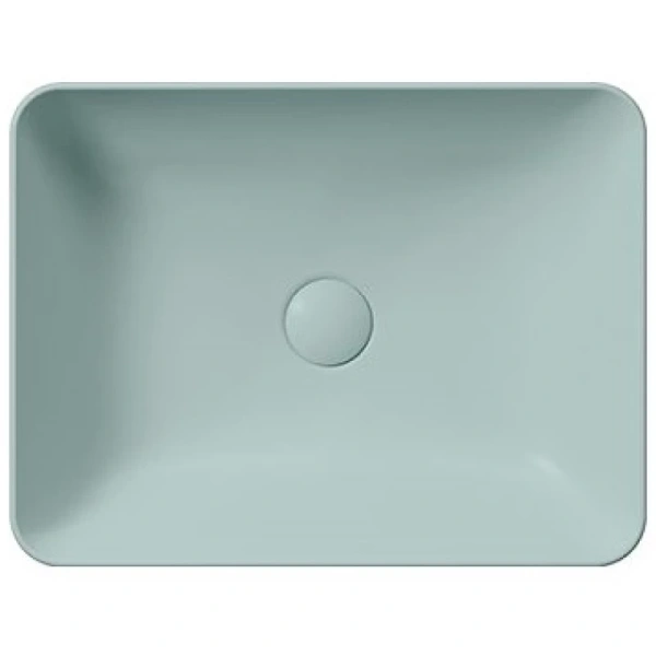 раковина gsi nubes 903715 накладная, 50x38 см, ghiaccio opaco (голубой матовый)
