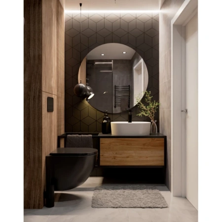 унитаз подвесной aquame aqm2002mb с сиденьем микролифт, черный матовый