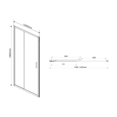 душевая дверь 140 см vincea garda vds-1g140clb прозрачное