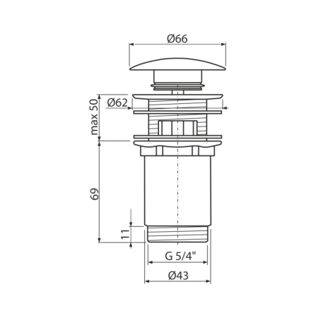 донный клапан для раковины alcaplast a392b