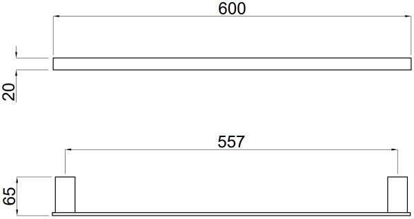 Полотенцедержатель Allen Brau 6.21011-31 INFINITY 600мм, латунь, черн.мат