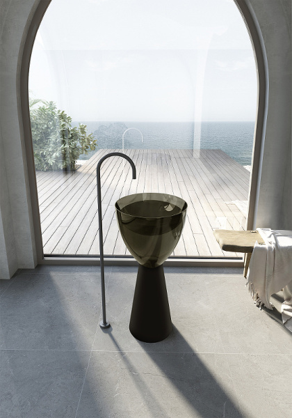 раковина напольная 45x45 см abber kristall at2703black-vesuvian