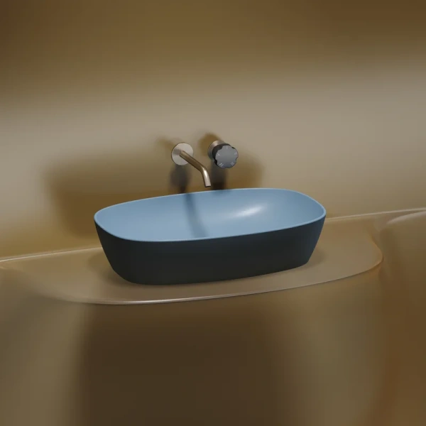 раковина ceramicanova element cn6049ml накладная, 60x38 см, голубая матовая