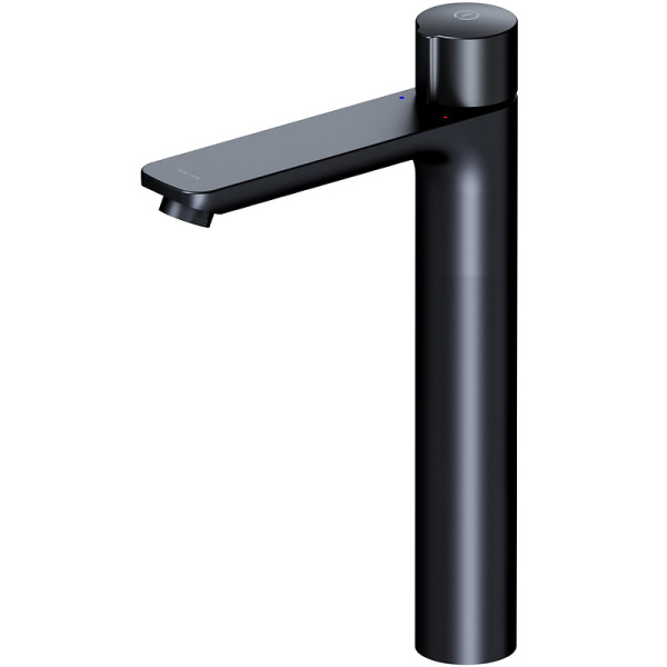 смеситель для раковины am.pm x-joy f85a92522 нажимной touchreel, высокий, черный матовый